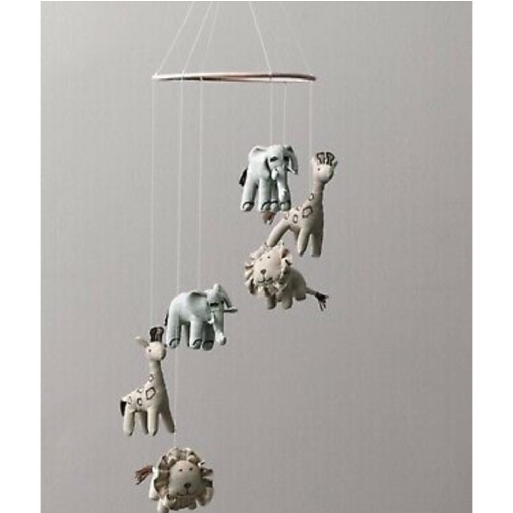 Restoration Hardware baby Chambray Animal Mobile